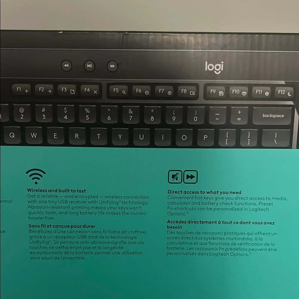 🔥‼️NEW Logitech MK540 Wireless Keyboard and Mouse - Black with Teal Accents‼️🔥